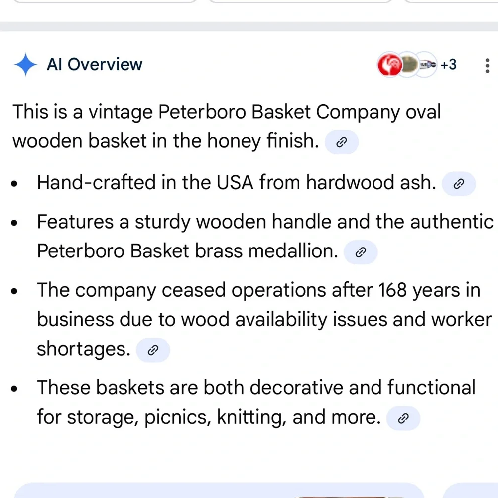 PETERBORO Vintage Rustic Wooden Basket with Handle